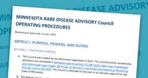 Minnesota Rare Disease Advisory Council Operating Procedures cover
